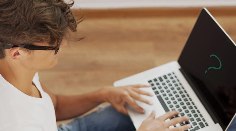 Website features computer with unknown website